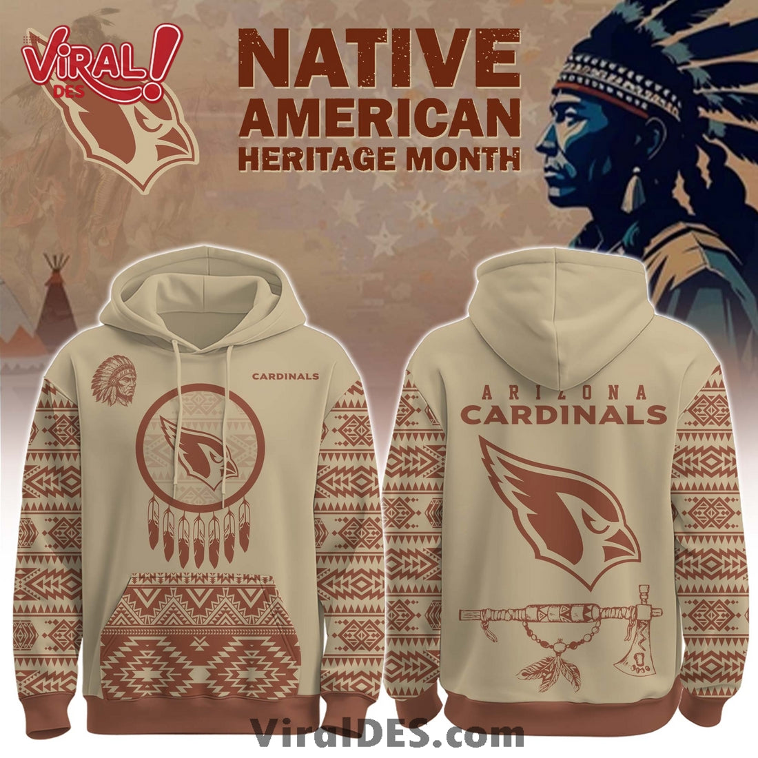 Arizona Cardinals Native American Heritage Month Hoodie, Long Pants