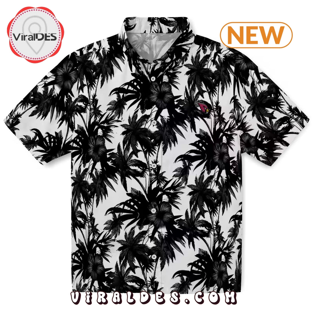 Arizona Cardinals Palm Motifs Hawaiian Shirt