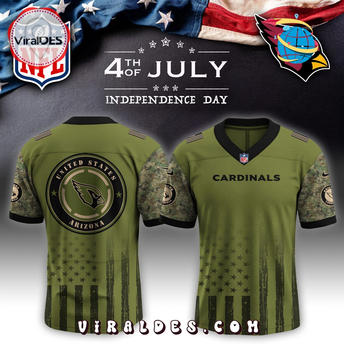 Arizona Cardinals x Independence Day 2025 Baseball Jersey
