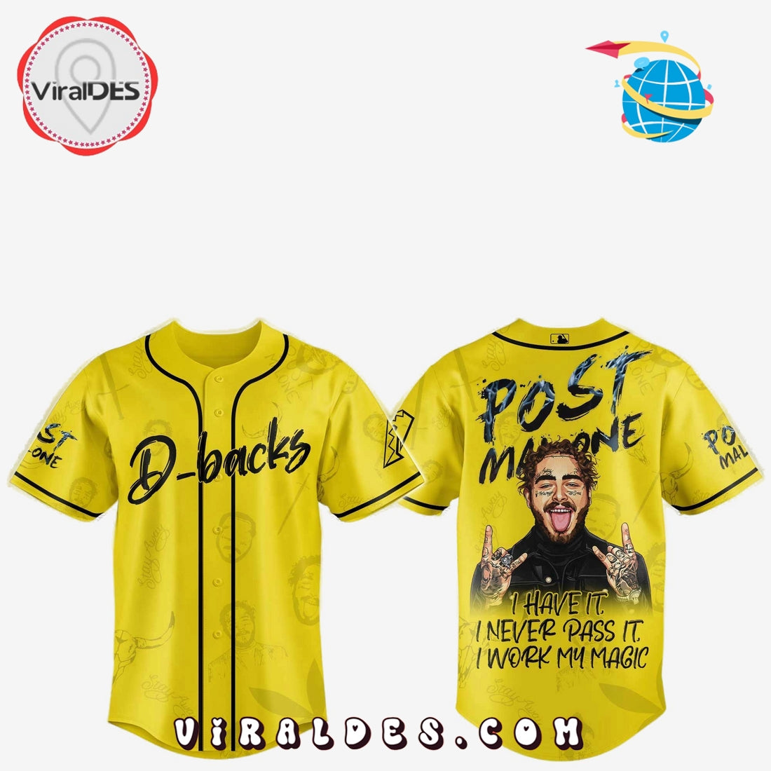 Arizona Diamondbacks x Post Malone Tour 2025 Baseball Jersey