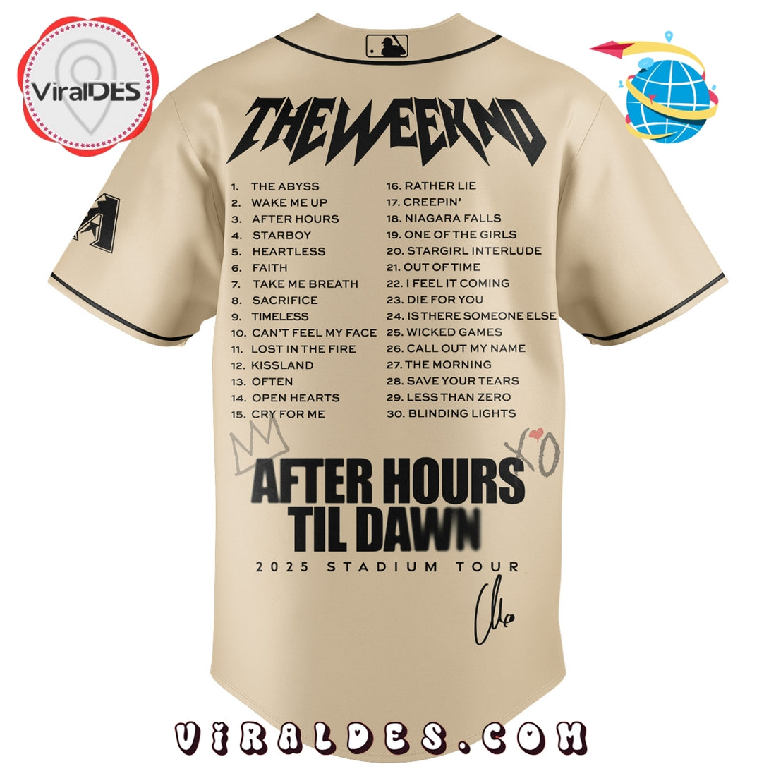 Arizona Diamondbacks x The Weeknd After Hours Til Dawn Baseball Jersey