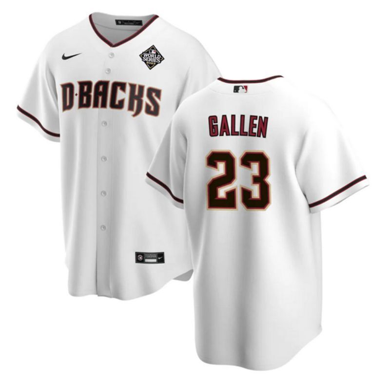 arizona diamondbacks #23 zac gallen white 2023 world series cool base stitched