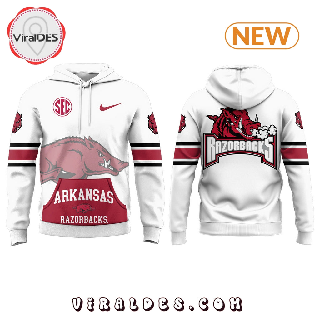 Arkansas Razorbacks Football White Eidtion Hoodie