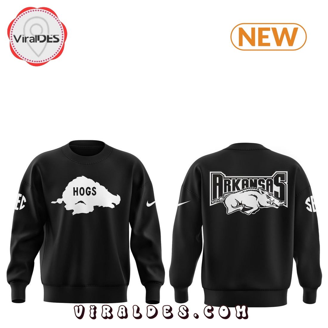 Arkansas Razorbacks HOGS Black Hoodie