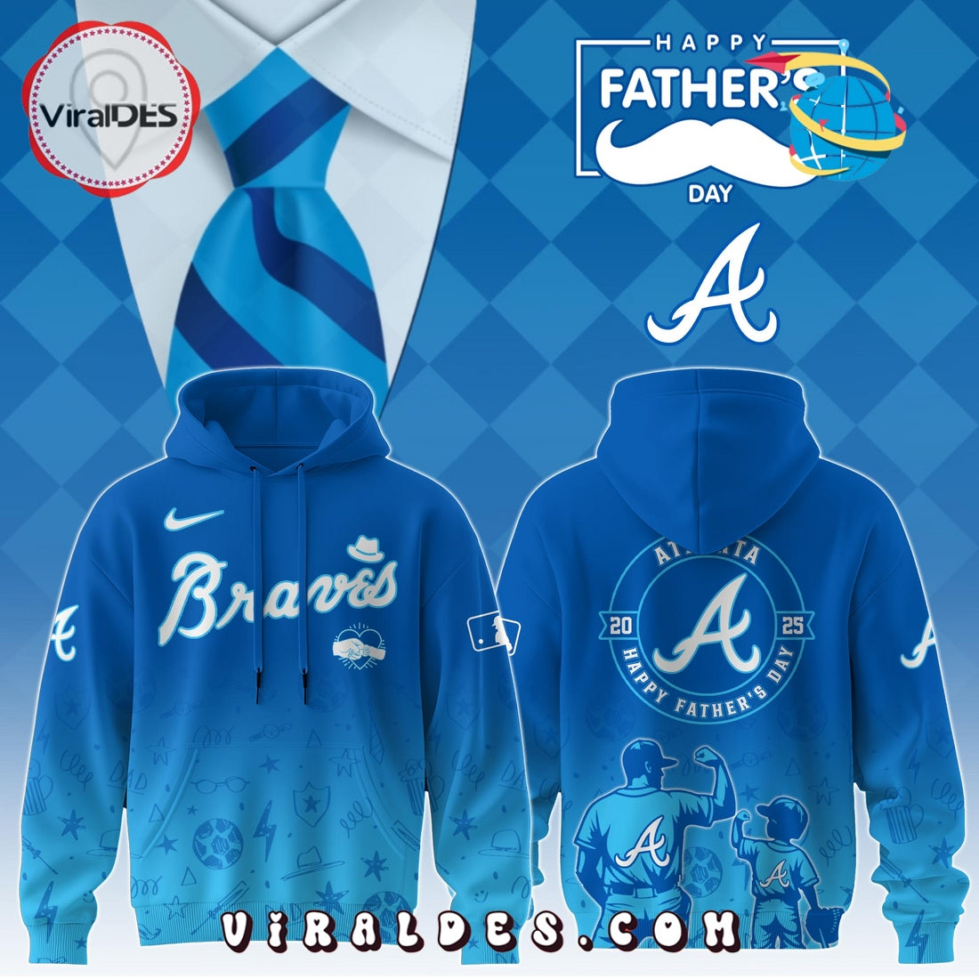 Atlanta Braves 2025 Father’s Day Hoodie, Long Pants