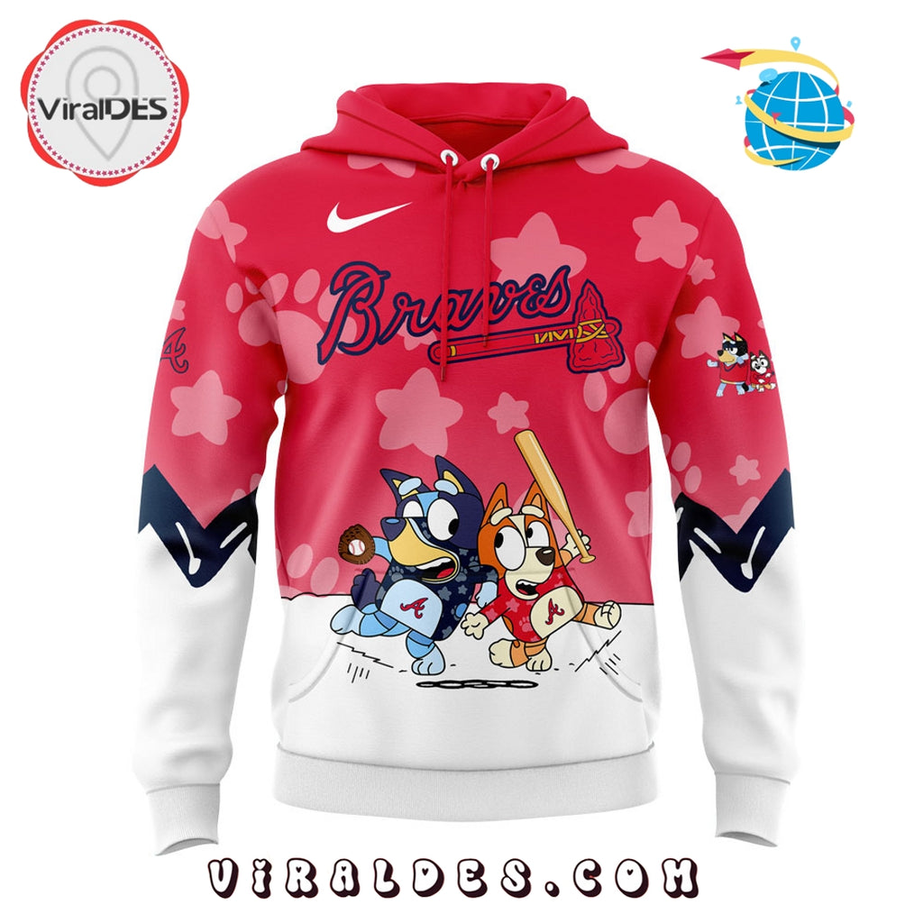 Atlanta Braves x Bluey and Bingo Red Hoodie, Jogger, Cap