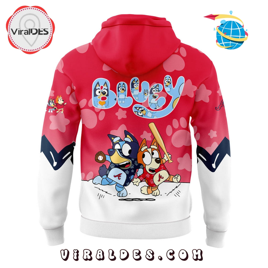 Atlanta Braves x Bluey and Bingo Red Hoodie, Jogger, Cap