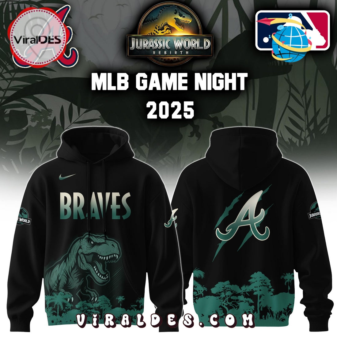Atlanta Braves x Jurassic World Hoodie, Long Pants