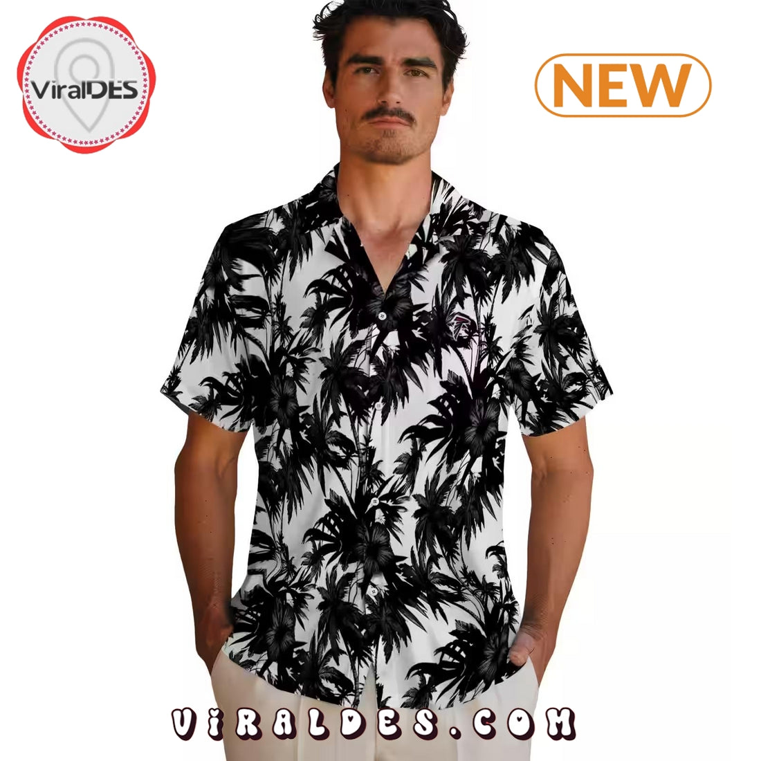 Atlanta Falcons Palm Motifs Hawaiian Shirt