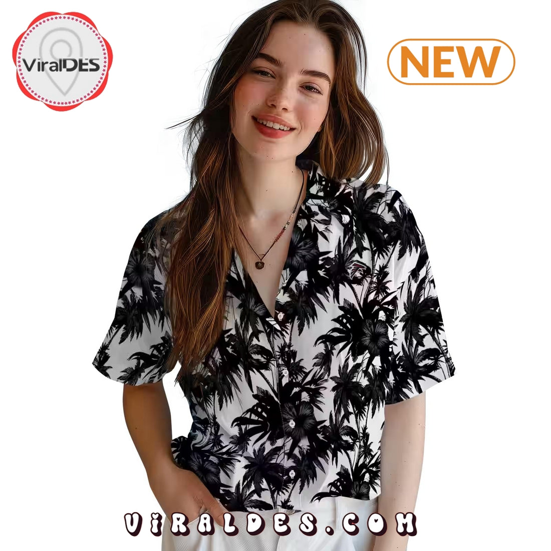 Atlanta Falcons Palm Motifs Hawaiian Shirt