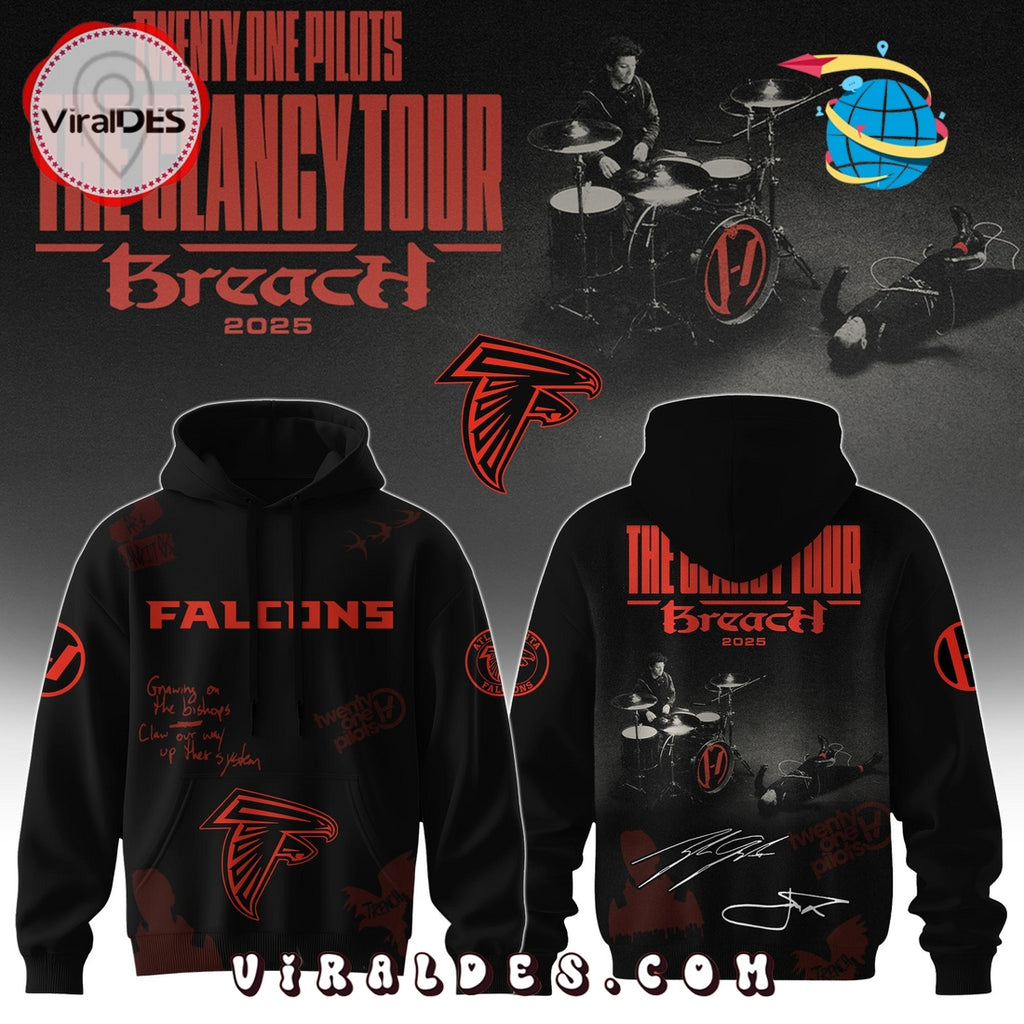 Atlanta Falcons x Twenty One Pilots Signatures Hoodie, Long Pant