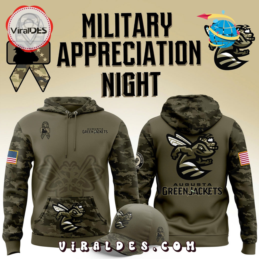 Augusta GreenJackets Military Appreciation 2025 Hoodie, Cap