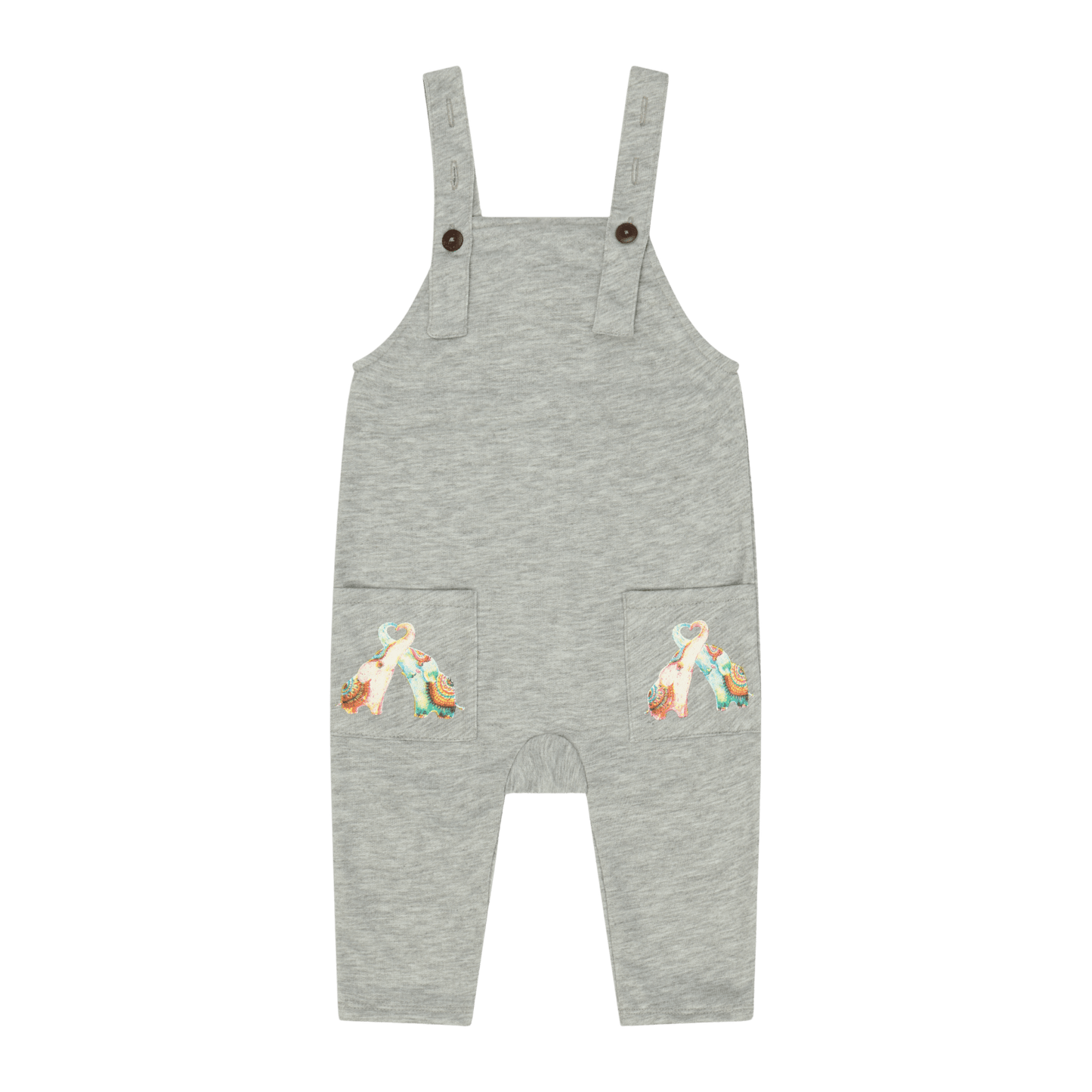 Elefante Baby Boy Overalls – Multicultural Print Cotton Overalls