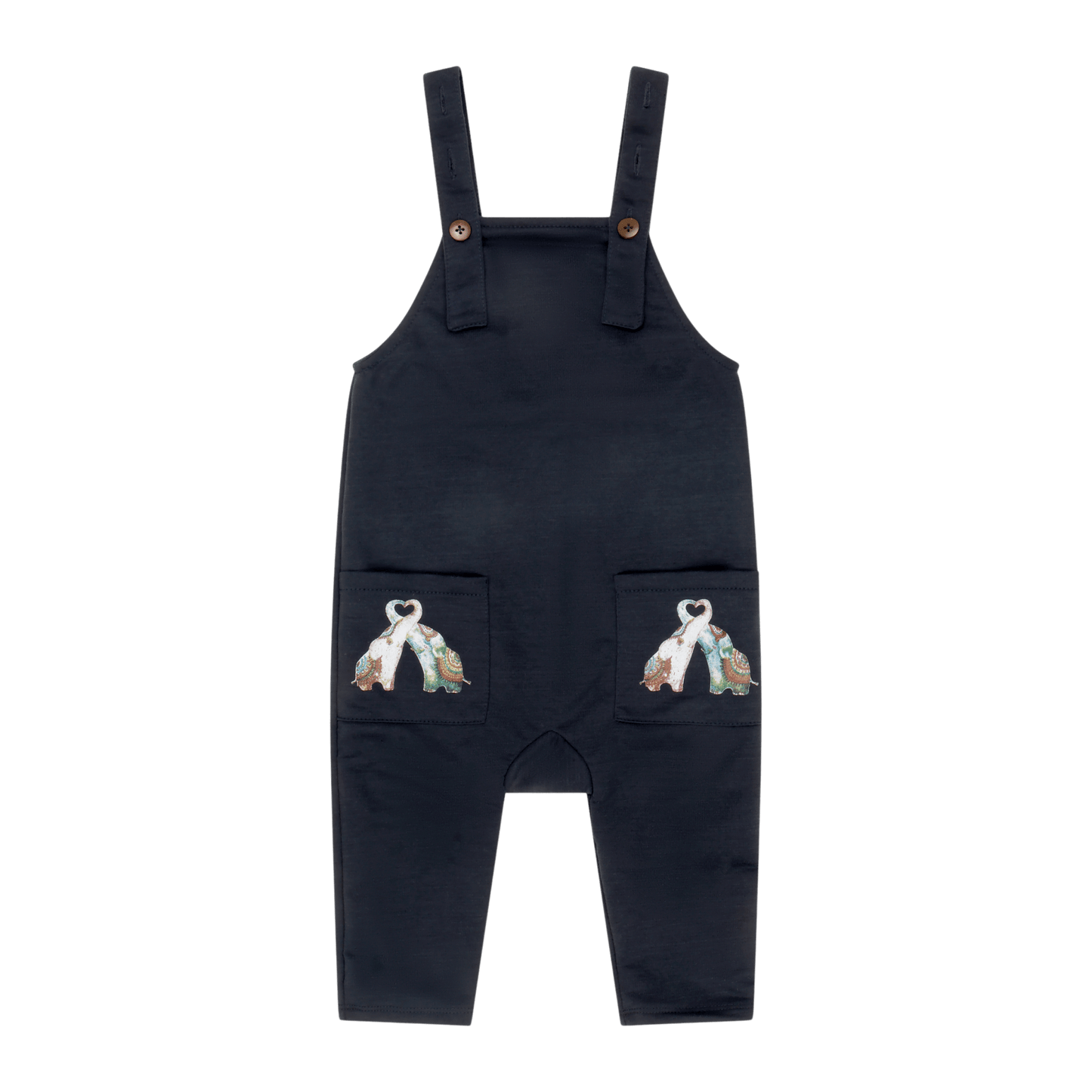 Elefante Baby Boy Overalls – Multicultural Print Cotton Overalls