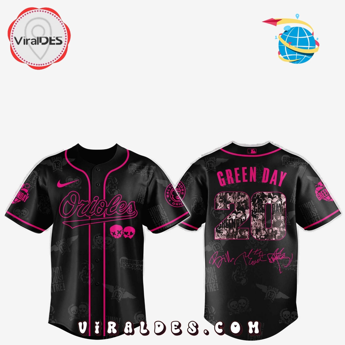 Baltimore Orioles MLB x Green Day 20th Anniversary Baseball Jersey