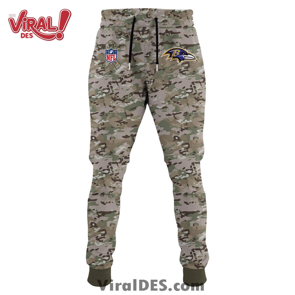 Baltimore Ravens 2025 Salute to Service Hoodie, Long Pants
