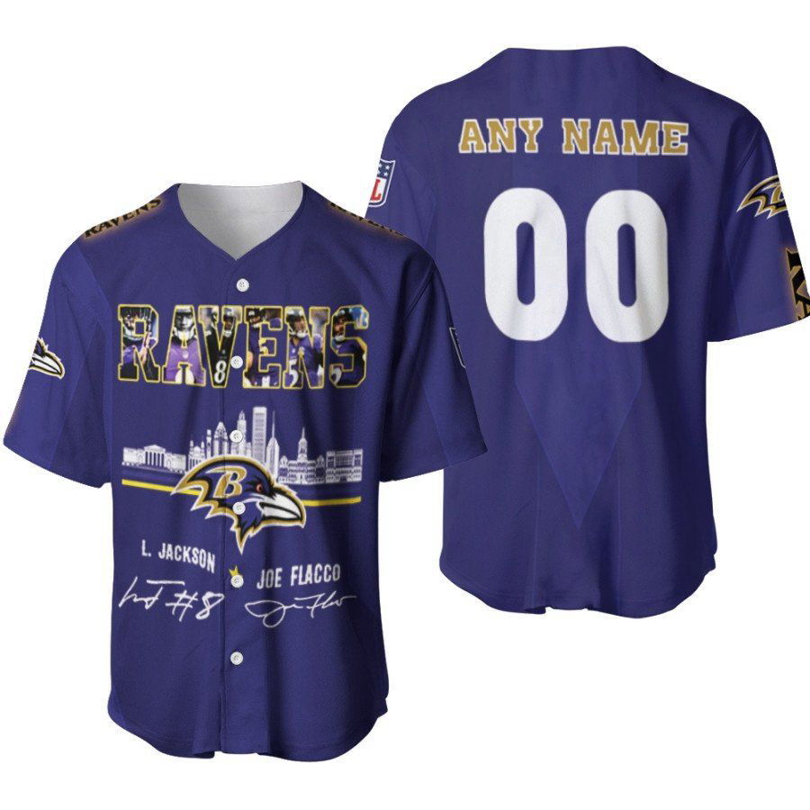 Baltimore Ravens Lamar Jackson Joe Flacco Legendary Captain Signature Designed Allover Gift With Custom Name... (Image 2)