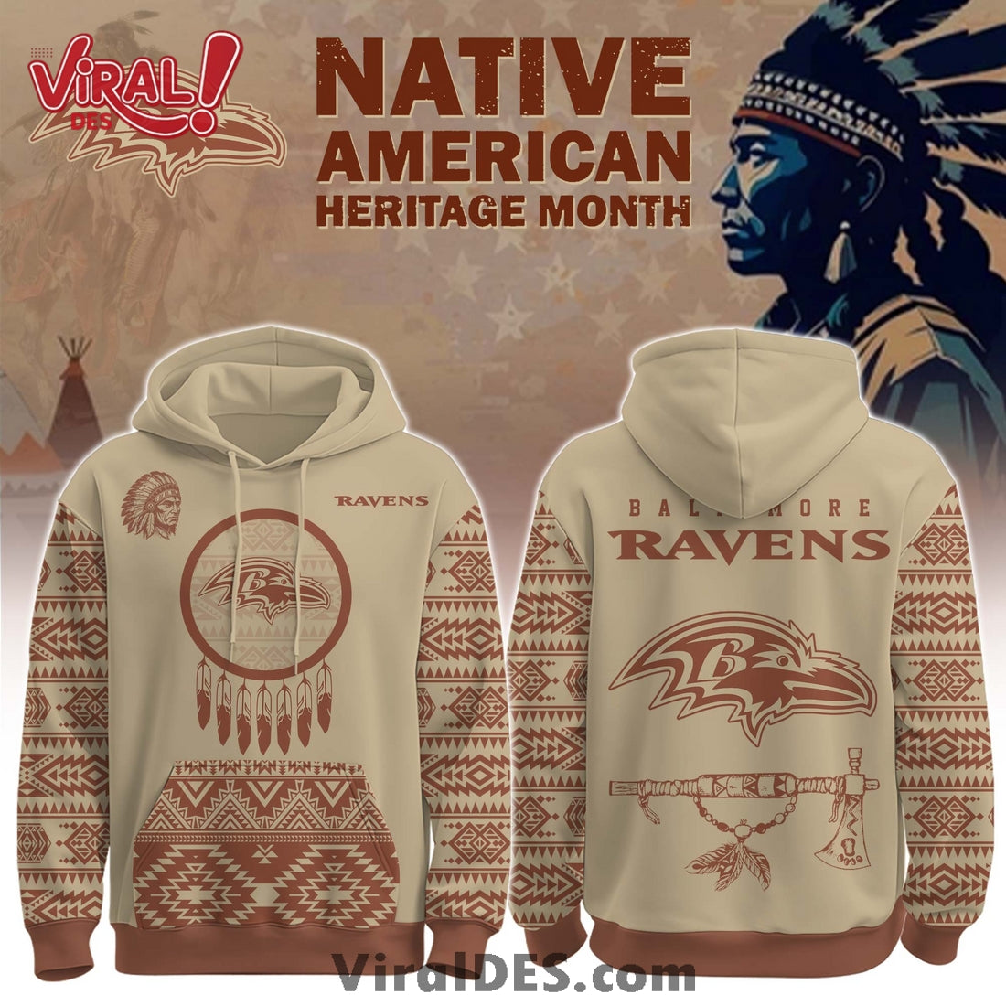 Baltimore Ravens Native American Heritage Month Hoodie, Long Pants