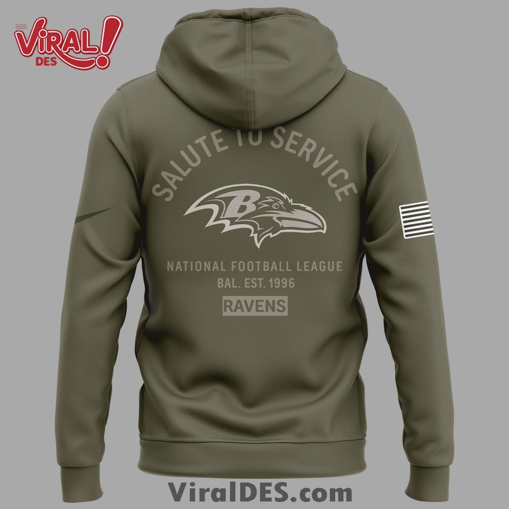 Baltimore Ravens Salute to Service Hoodie 2025