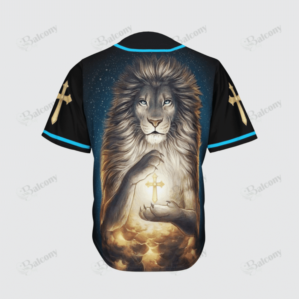 Baseball Tee Miraculous lion with a shining cross Baseball Jersey 137 (Image 5)