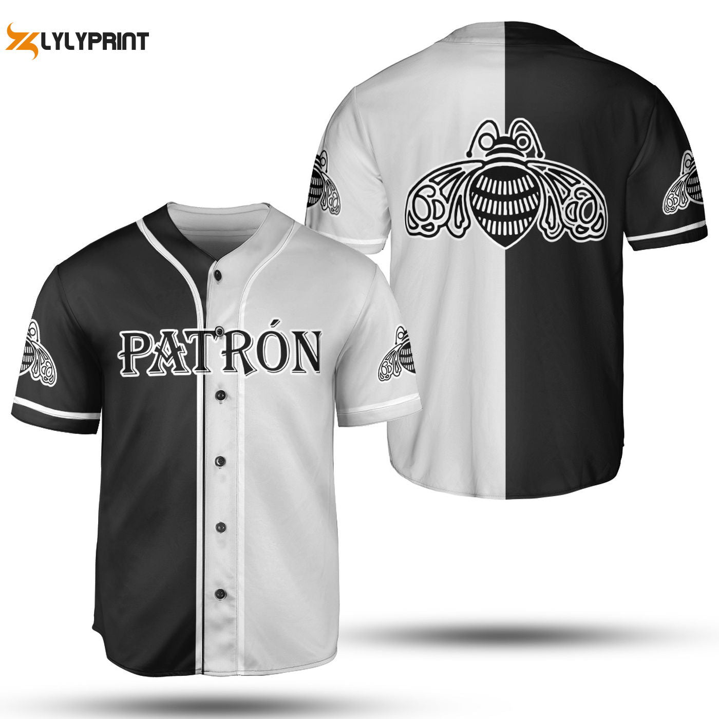 MLB Black & White Split Patron Tequila Jersey - Exclusive Baseball Collection - lylyprint.com