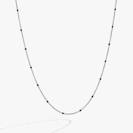 Enamel Black Dot Chain Necklace