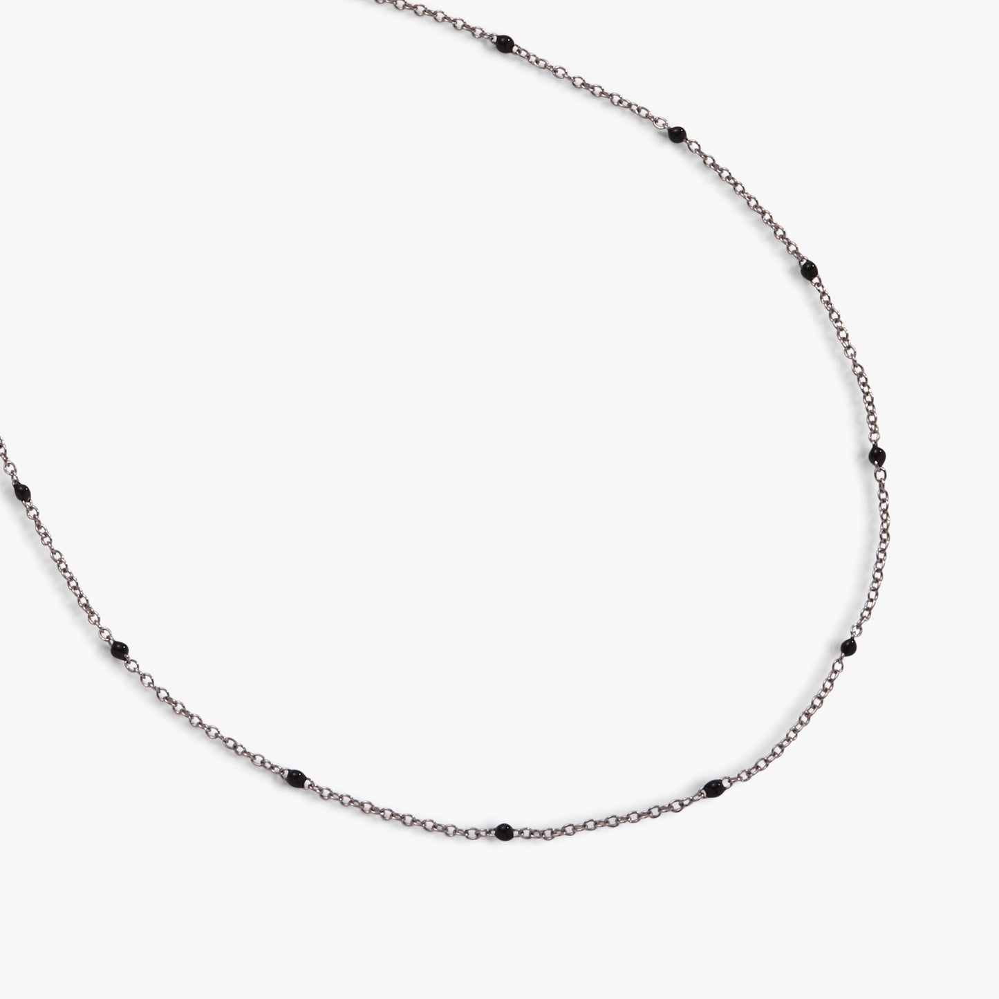 Enamel Black Dot Chain Necklace