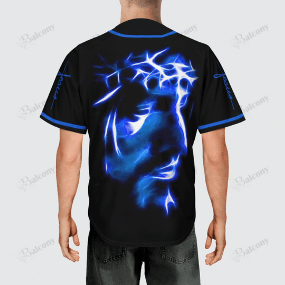 Blessed Blue Light Baseball Jersey Colorful Adult Unisex Sizes S - 5XL - Aopprinter