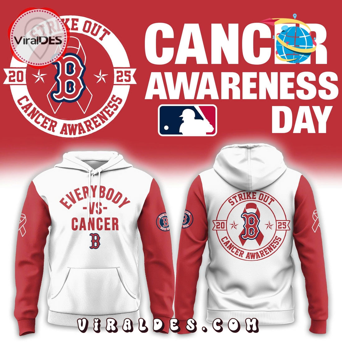 Boston Red Sox Everybody vs Cancer Hoodie, Long Pants
