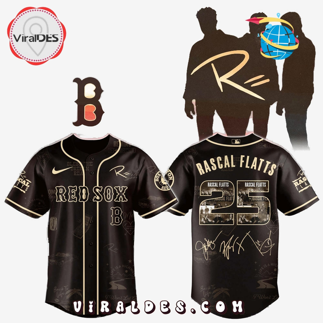 Boston Red Sox MLB x Rascal Flatts Life Is a Highway Tour Jersey