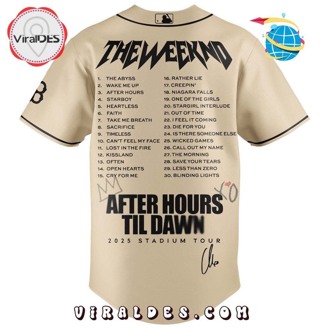 Boston Red Sox x The Weeknd After Hours Til Dawn Baseball Jersey
