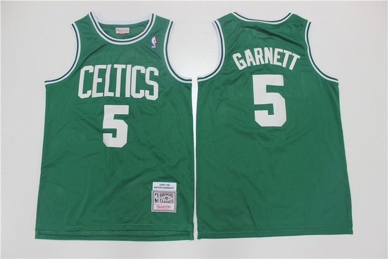 boston celtics #5 kevin garnett Celtics 5 # Green Retro Edition 07--08 Season Jersey