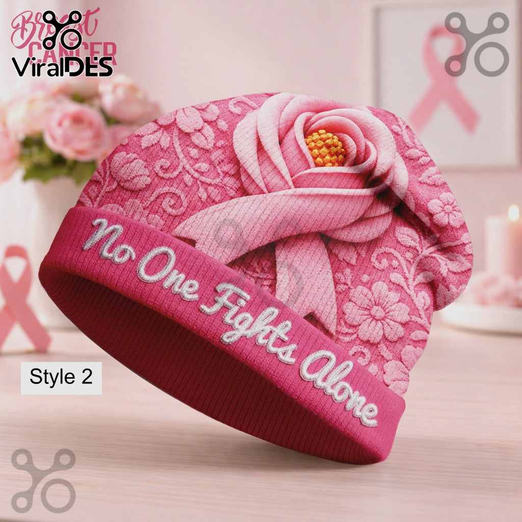 Breast Cancer Awareness Hope Strength Courage Premium Beanie Hat