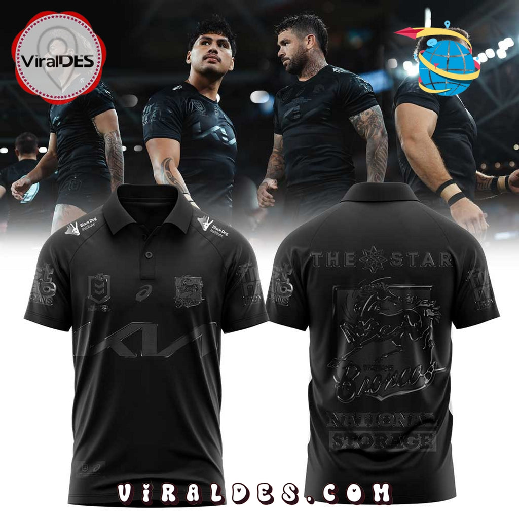 Brisbane Broncos 2025 Black Uniform Old Logo Polo