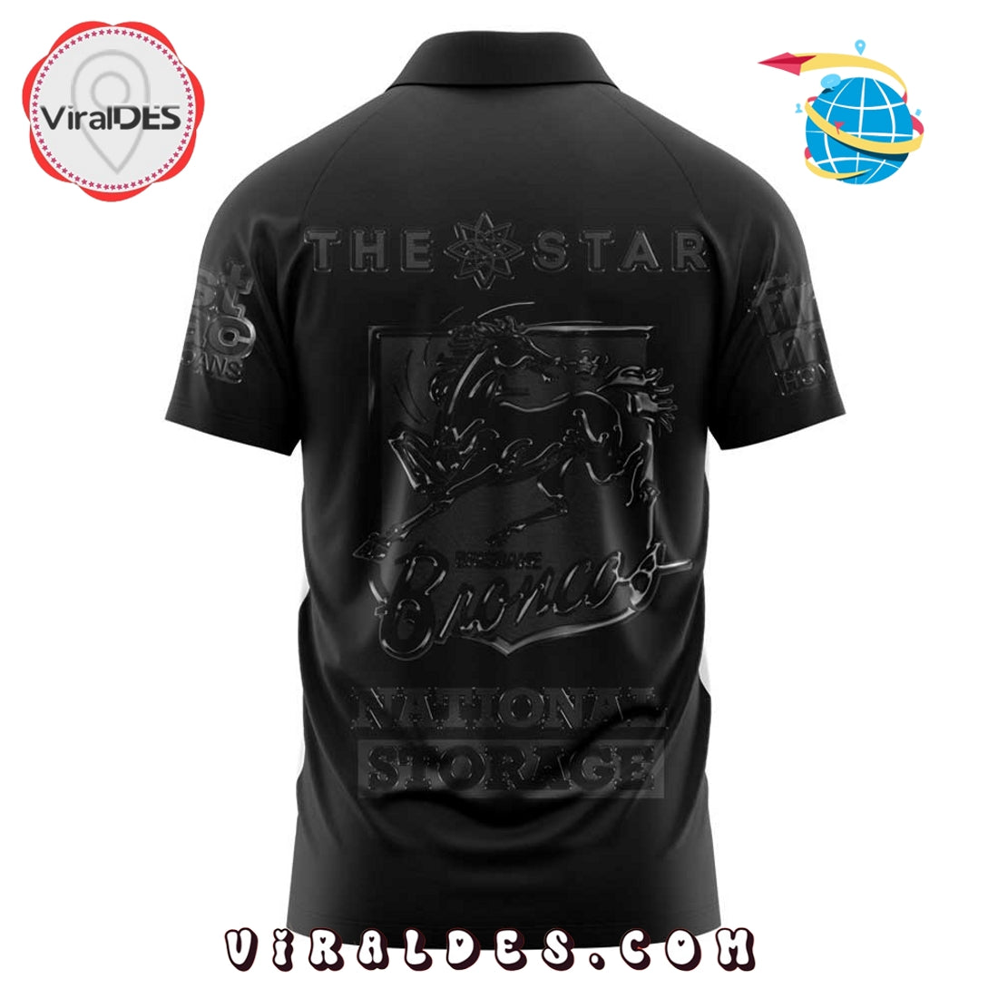 Brisbane Broncos 2025 Black Uniform Old Logo Polo