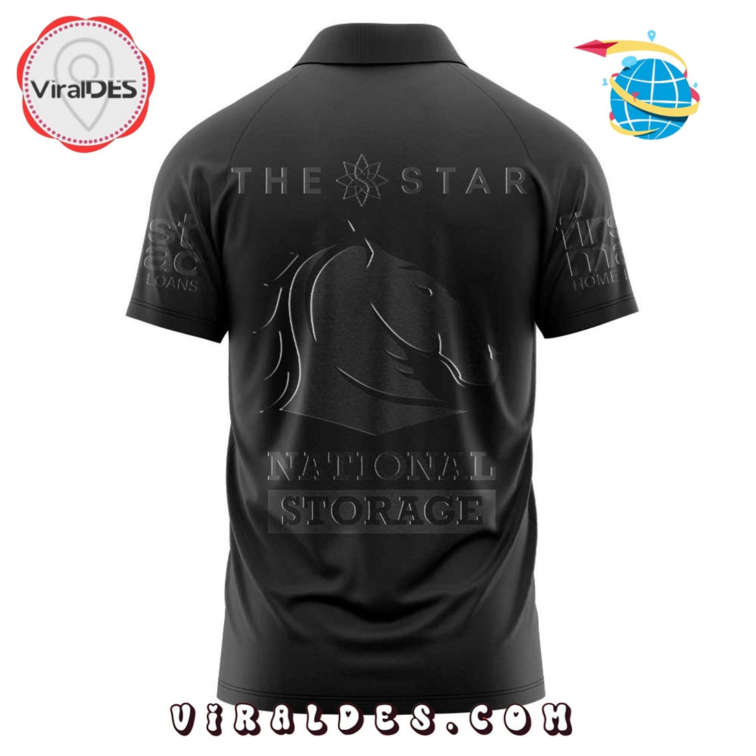 Brisbane Broncos Our 2025 Black Uniform Polo Shirt