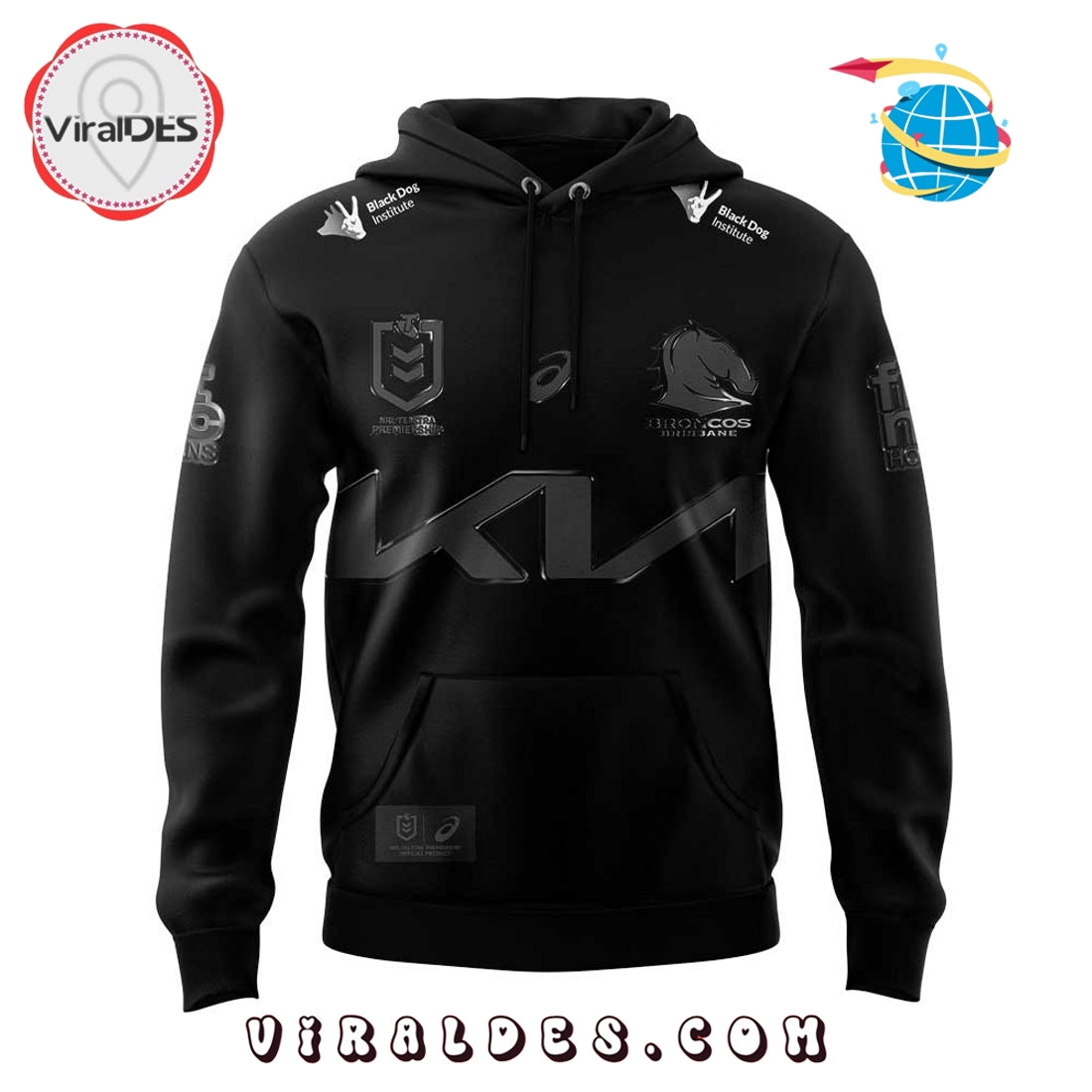 Brisbane Broncos Our Black Uniform Hoodie 2025