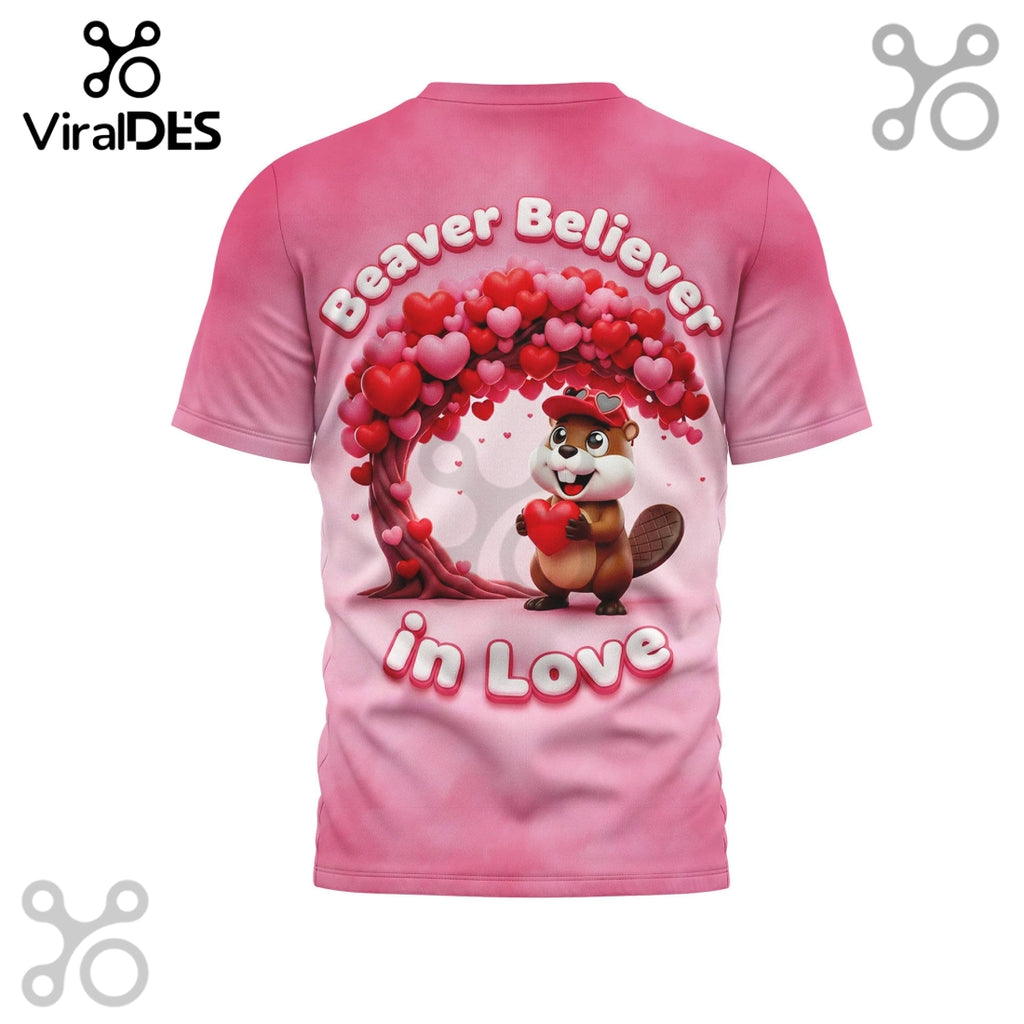 Buc-ee’s Beaver Believer Pink 3D T-Shirt