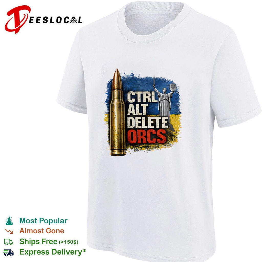Ctrl Alt Delete Orcs Ukraine Motherland Monument Bullet shirt