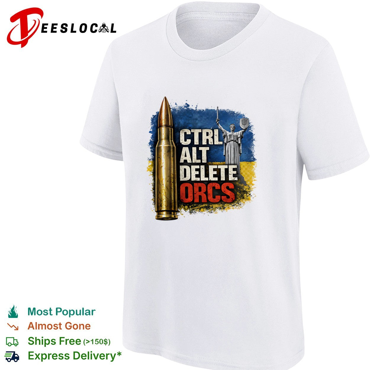 Ctrl Alt Delete Orcs Ukraine Motherland Monument Bullet shirt