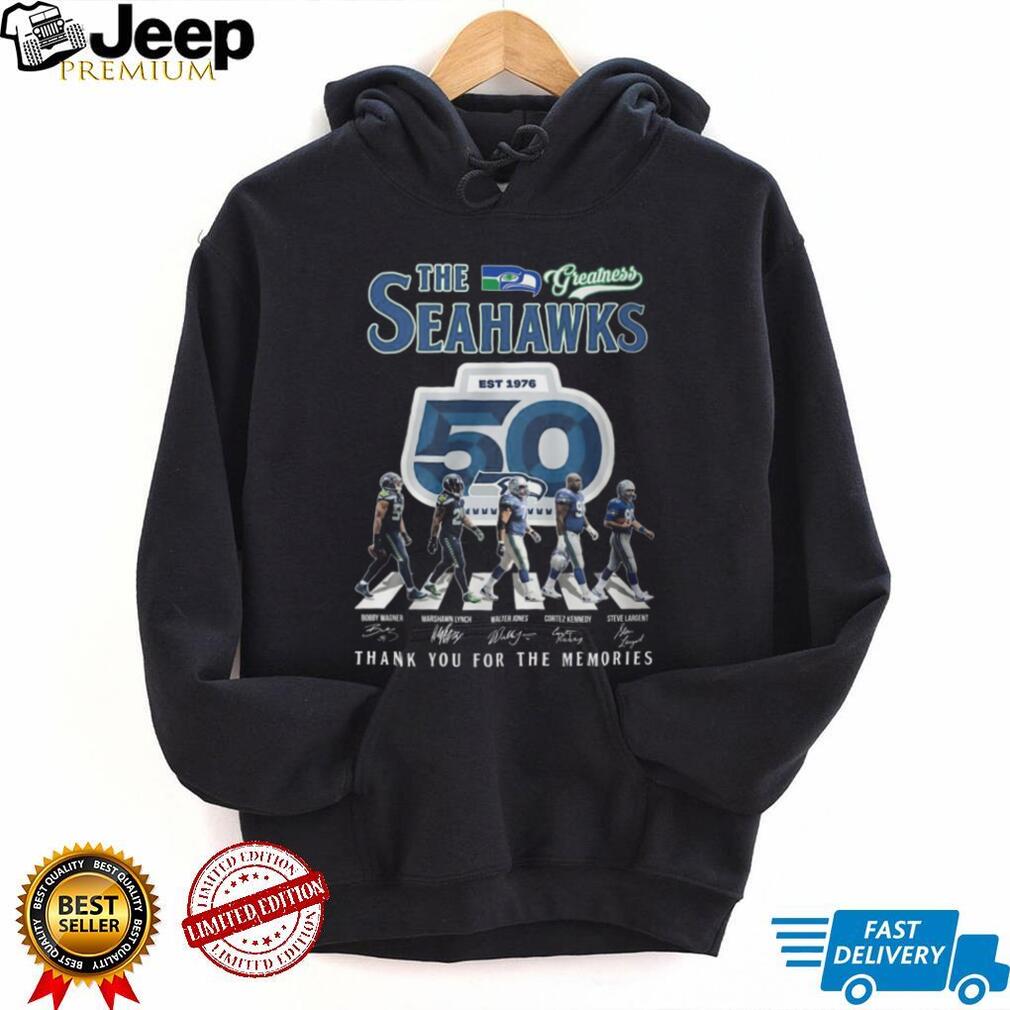 The Seahawks 50th Anniversary 1976 2026 Greatest Players Abbey Road Signature T Shirt