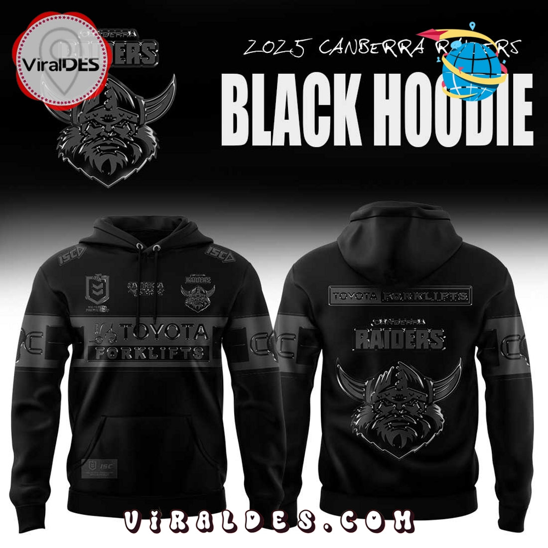 Canberra Raiders Back In Black Limited Edition Hoodie