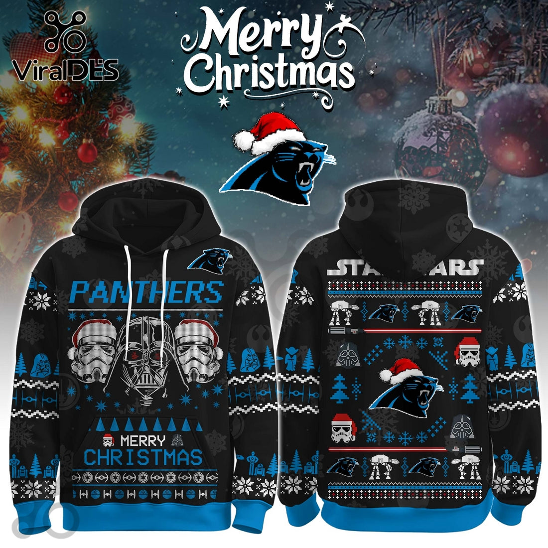 Carolina Panthers Merry Christmas The Force Edition Hoodie 2025