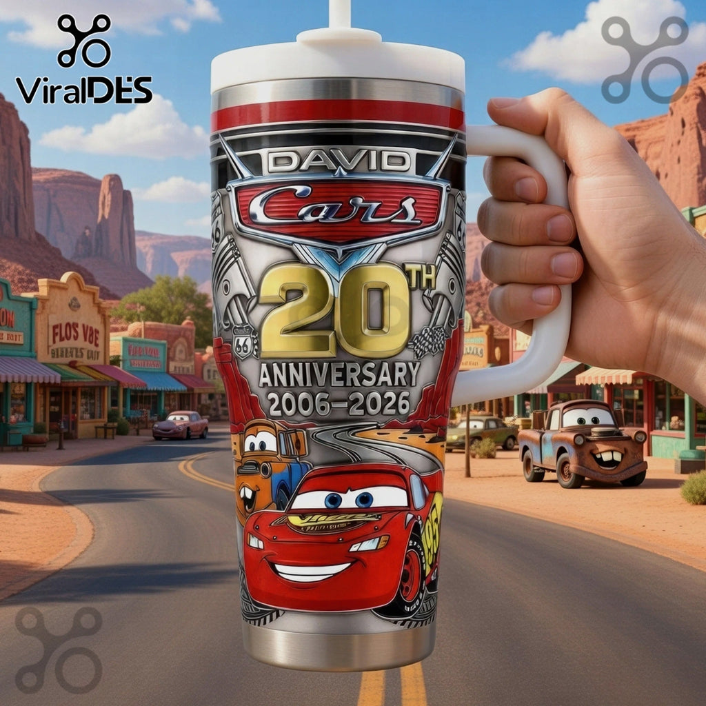 Cars 20th Anniversary David Personalized Stainless Steel Tumbler