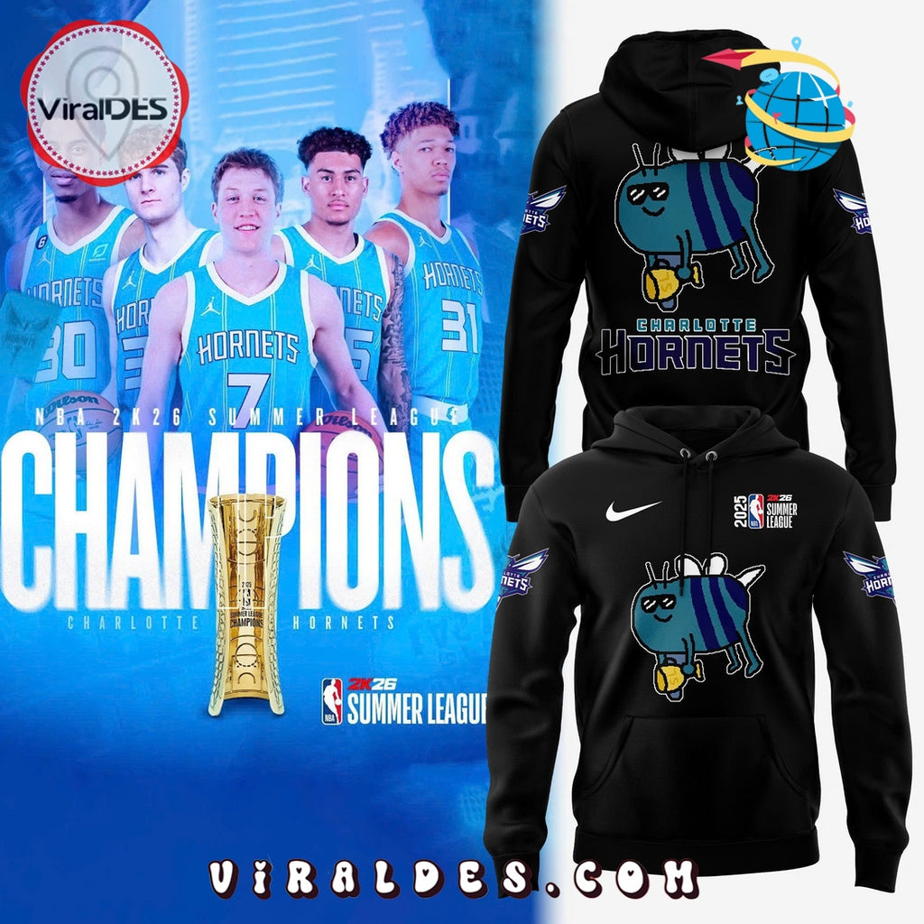 Charlotte Hornets New Bee Wins Logo Black Hoodie