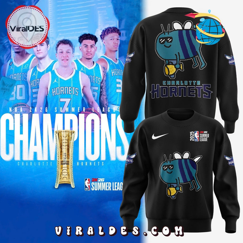 Charlotte Hornets New Bee Wins Logo Black Hoodie