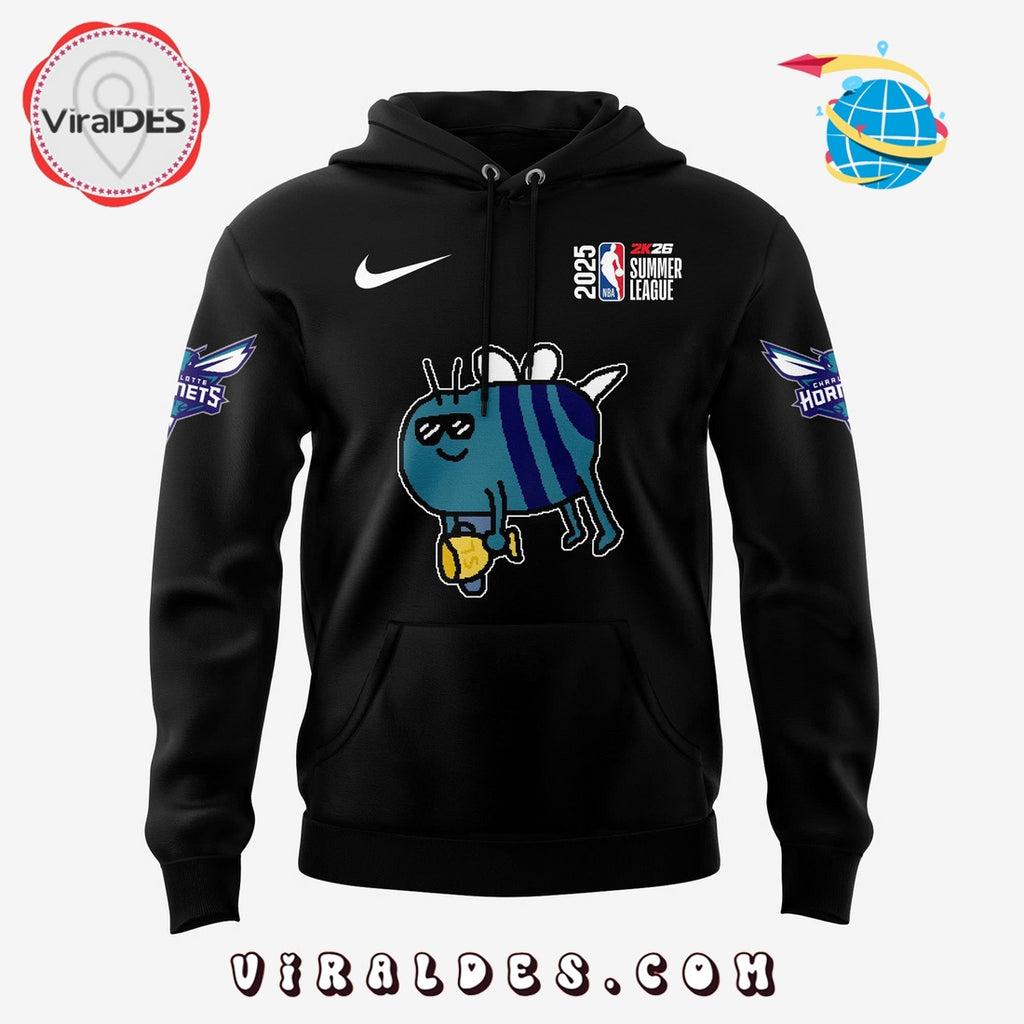 Charlotte Hornets New Bee Wins Logo Black Hoodie