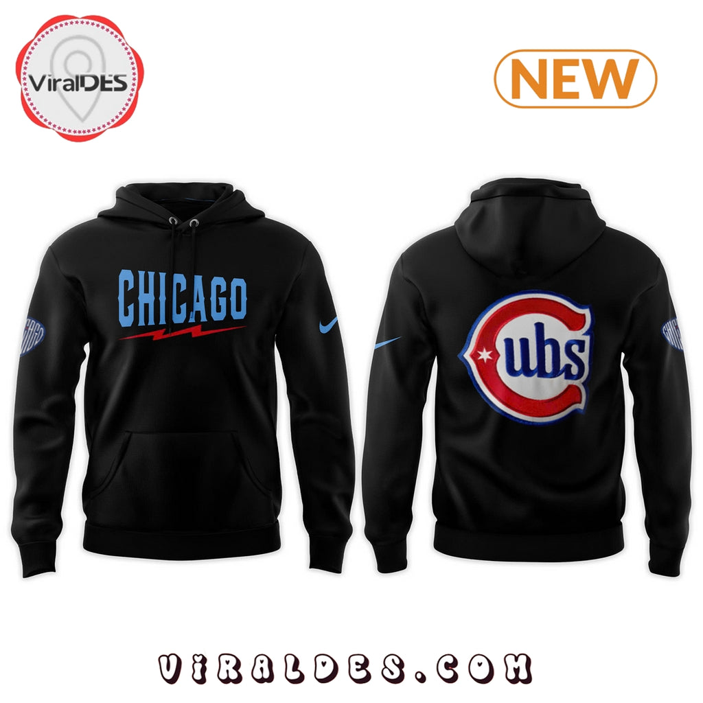Chicago Cubs Blue Alternate Uniform Hoodie – Black