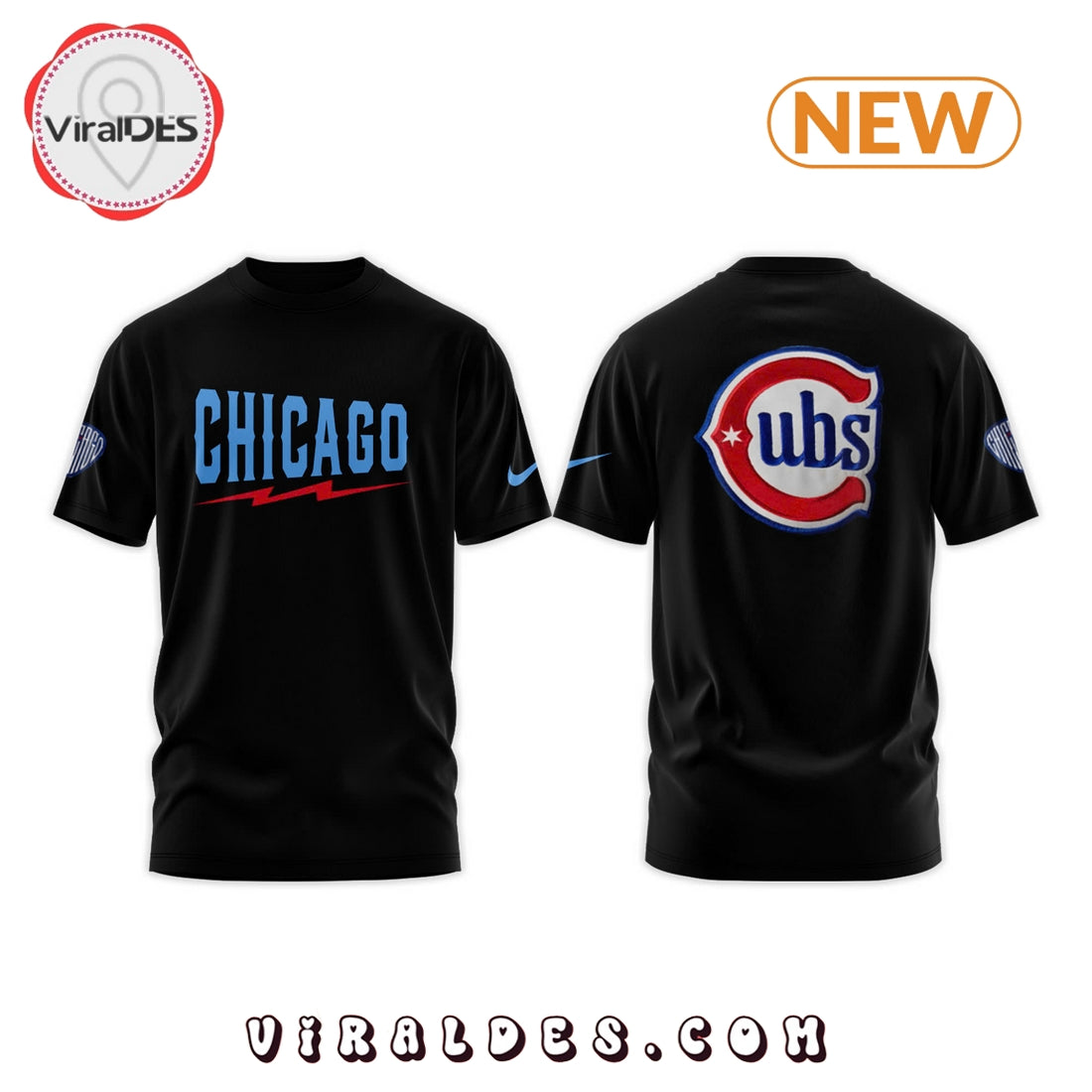Chicago Cubs Blue Alternate Uniform Hoodie – Black