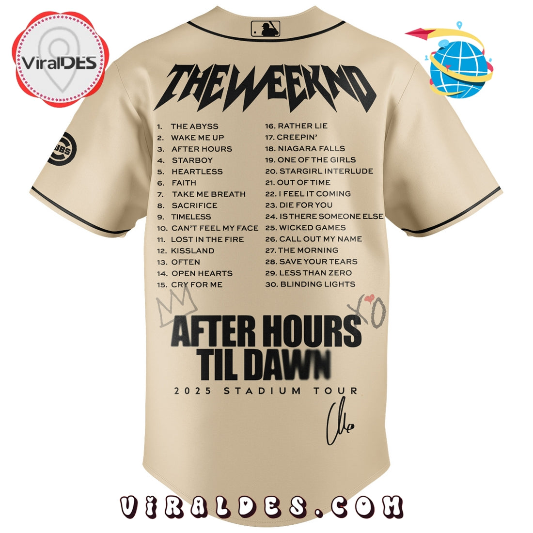 Chicago Cubs x The Weeknd After Hours Til Dawn Baseball Jersey